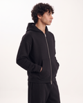 Black Boxy Dual Zipper Hoodie | 360 GSM Cotton Boxy Hoodie