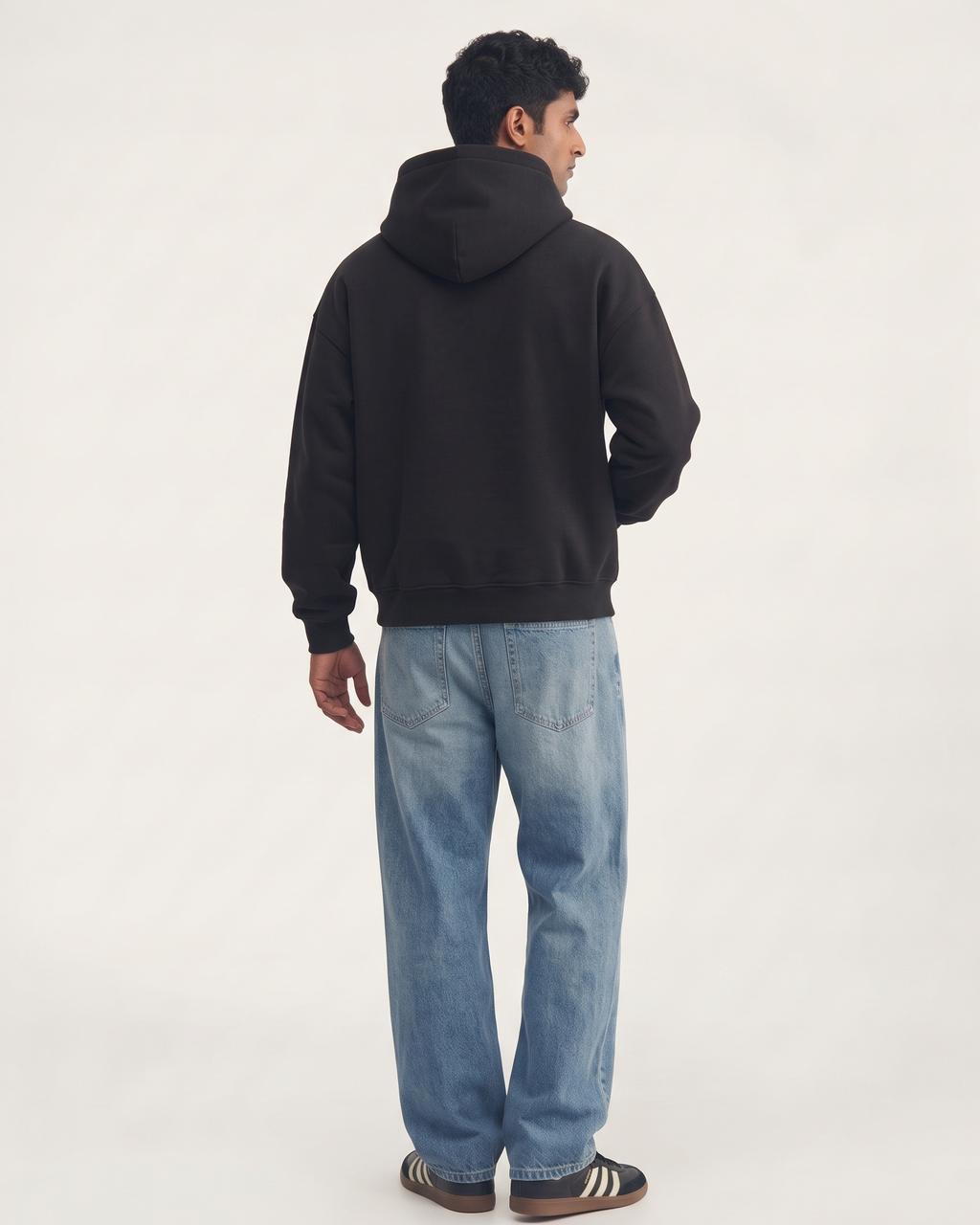 Black Boxy Hoodie | 360 GSM Cotton Winter Hoodie
