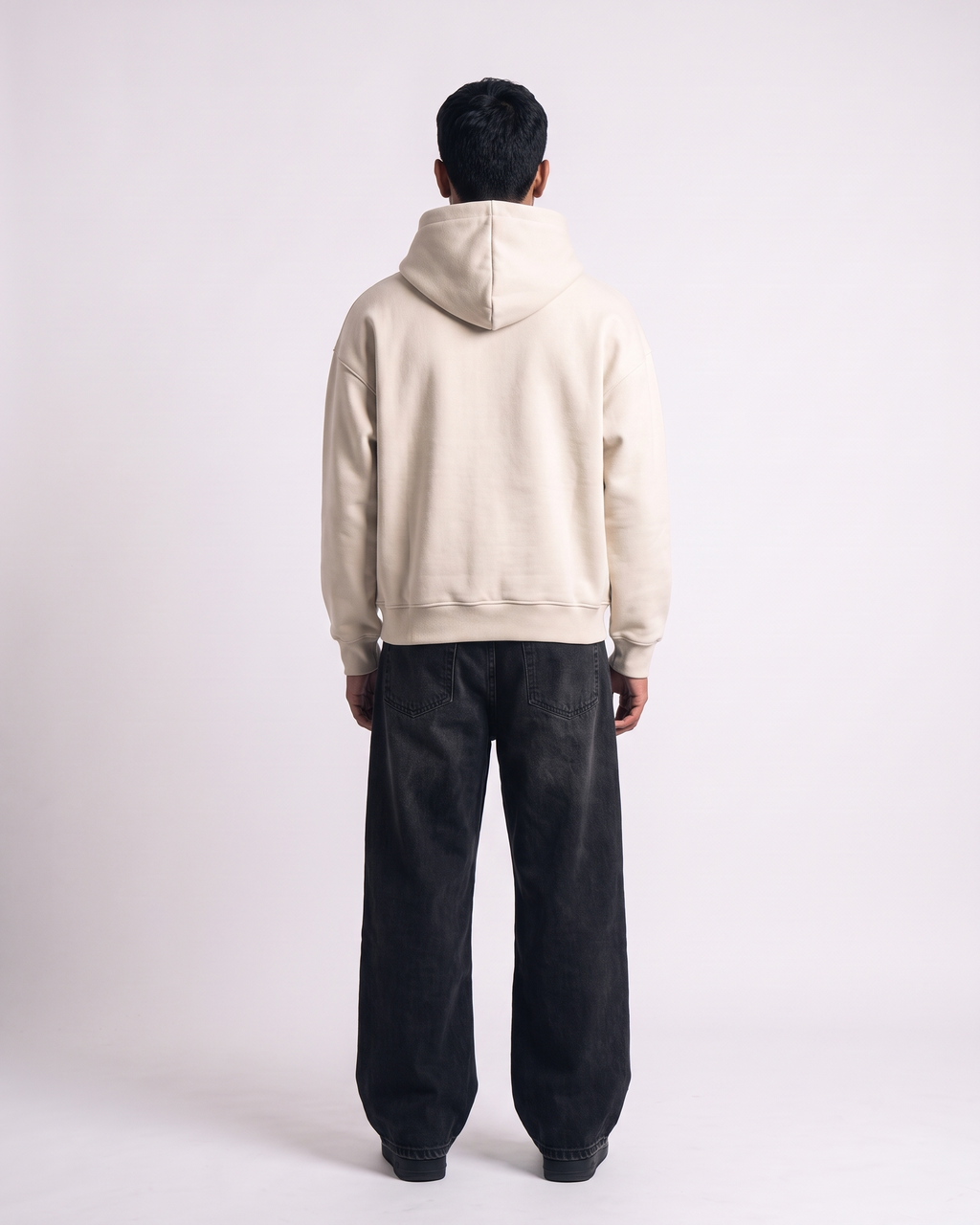 Cream Boxy Hoodie | 360 GSM Cotton Winter Hoodie