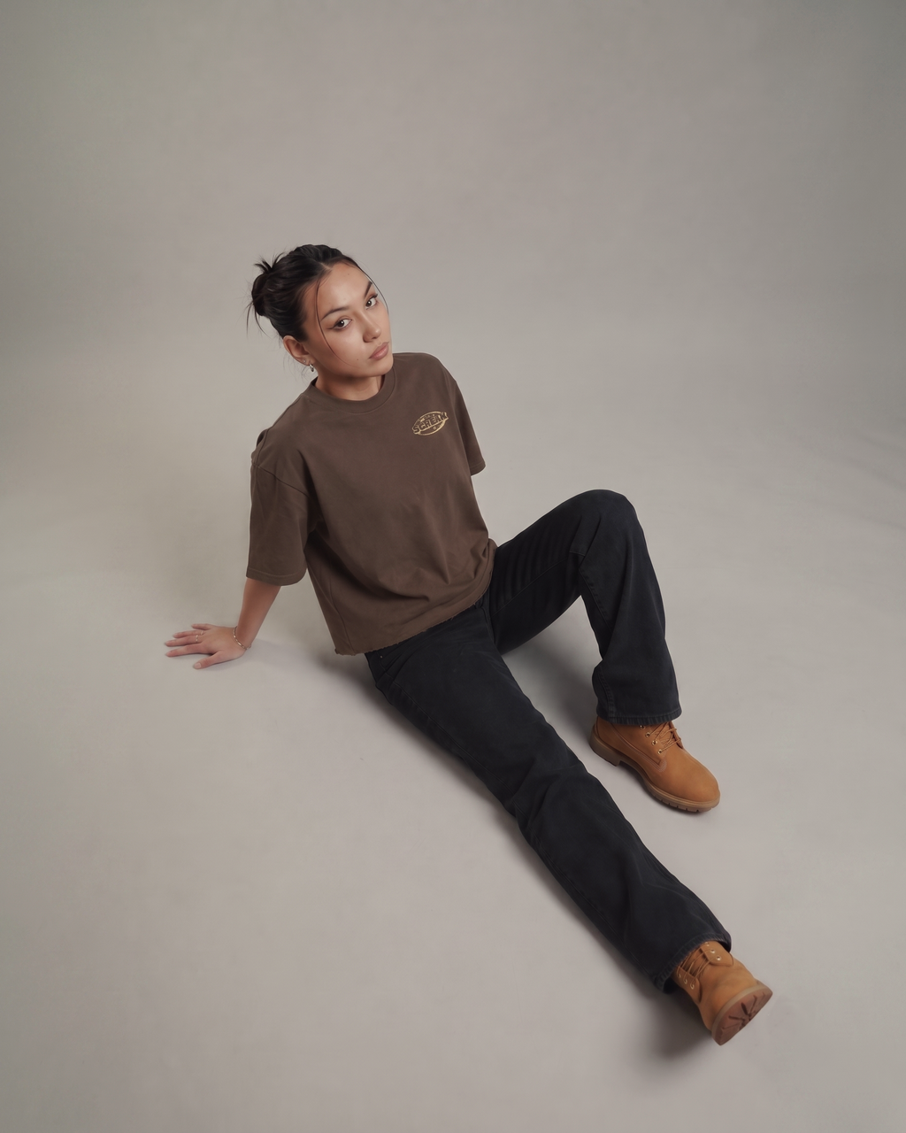 West Coast Vibes Brown Boxy Fit T-Shirt | 240 GSM French Terry Brown Graphic Tee