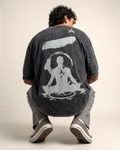 Mindful Moments Acid Wash Oversized T-Shirt | 240 GSM French Terry Cotton Graphic Tee