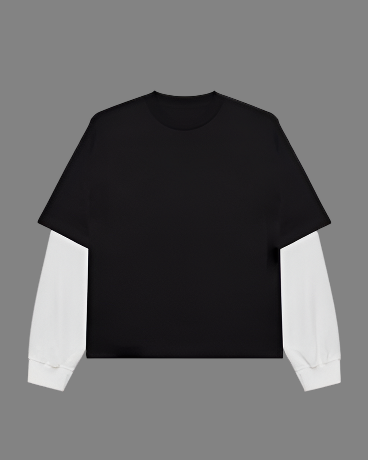 Black With White Sleeve Oversized T-Shirt | 240 GSM French Terry Cotton Oversized Tee