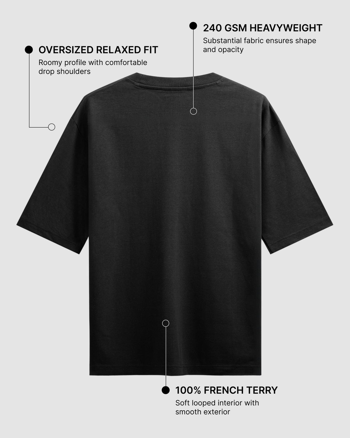 Crimson Drip Black Oversized T-Shirt | 240 GSM French Terry Cotton Graphic Tee